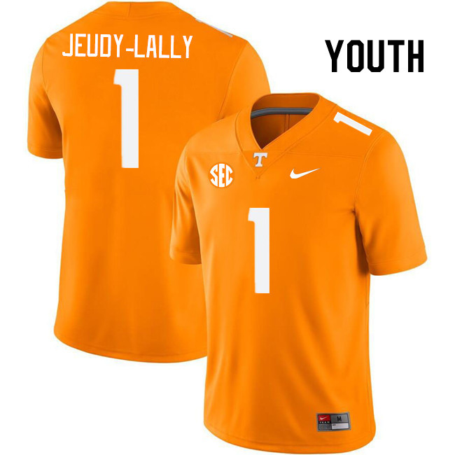 Youth #1 Gabe Jeudy-Lally Tennessee Volunteers College Football Jerseys Stitched Sale-Orange